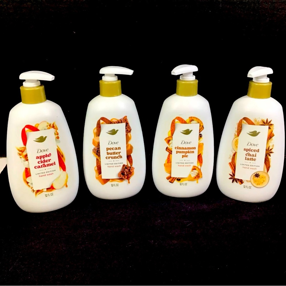 Dove Holiday Treats Hand Soap Pumpkin Pie Apple Cider Butter Crunch Chai Latte